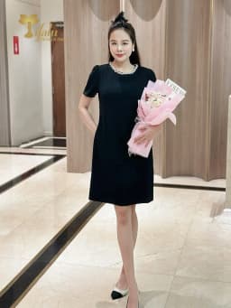 Thumbnail Đầm thiết kế cao cấp Zol by TIFALU dáng suông A màu đen sang trọng - ZOL314BLK 3