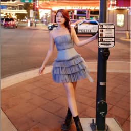 Thumbnail Đầm thiết kế cúp ngực màu xanh xếp ly đính nơ ODILE dự tiệc sang chảnh, nữ tính - Simple Twist 4
