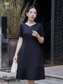 Thumbnail Đầm trung niên U50 TIFALU dáng suông A  màu đen dự tiệc, công sở - Zol326BLK 1