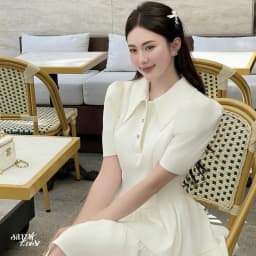 Thumbnail Đầm váy tiểu thư thanh lịch dáng xòe màu kem BLAIR DRESS dành cho nữ - Simple Twist 4