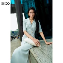 Thumbnail Đầm xanh ngọc bút chì tay lỡ SIXDO (Turquoise Woven Pencil Dress) 2