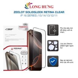 Thumbnail Dán màn hình cường lực Full viền Zeelot dành cho iP 16 Pro Max/16 Pro/16 Plus/16/15/14/13/12/11 - Hàng chính hãng 1