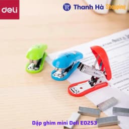 Thumbnail Dập ghim mini Deli E0253 - Dập ghim mini No.10 - kèm 1000 chiếc ghim 12 trang 3