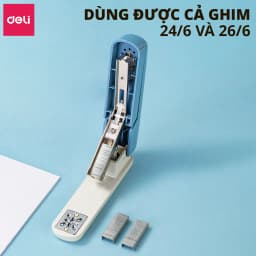 Thumbnail Dập Ghim Xoay Chiều DELI Ghim Bấm 40 Trang Cao Cấp Sử Dụng Học Sinh Văn Phòng Sử Dụng Ghim 24/6 26/6 4