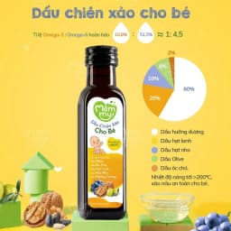 Thumbnail Dầu chiên xào cho bé Mămmy 100ml chịu nhiệt tới 200 độ C, giữ trọn vẹn dinh dưỡng, bổ sung Omega-3, Vitamin E 1