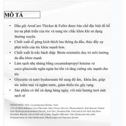 Thumbnail Dầu Gội Mọc Tóc Nhanh ARRACARE THICKER & FULLER  Không Sulfate, Ngừa Rụng, Kích Mọc Tóc Tự Nhiên 200ml 1