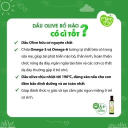 Thumbnail Dầu Olive bổ não Mămmy cho trẻ ăn dặm, hữu cơ nguyên chất chai 100ml 3