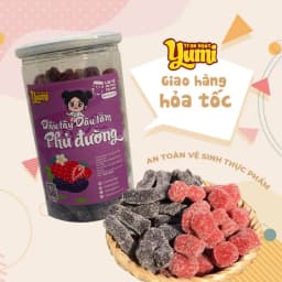 Thumbnail Dâu tây dâu tằm phủ đường Yumi 500g kẹo hoa quả mix chua ngọt ăn vặt trái cây thơm ngon 1