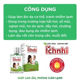 Thumbnail Dầu tràm khuynh diệp Ích Nhi 30ml giúp phòng cảm lạnh, làm ấm, an toàn cho trẻ sơ sinh và phụ nữ có thai, sau sinh 4