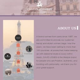 Thumbnail David Jones Paris 2025 Xuân Hè Bộ Sưu Tập Mới Thiết Kế Nữ Cứng Đeo Vai Túi Phù Hợp Với Màu Kim Loại Da pu Nữ Mềm Mại Và Mềm Mại 1