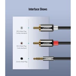 Thumbnail Dây Audio 3.5mm ra 2 đầu RCA (Hoa sen) UGREEN AV116 | Đầu nối mạ vàng 14K | Kết nối dễ dàng | Bảo Hành 18 Tháng 1 Đổi 1 4