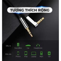 Thumbnail Dây Audio 3.5mm UGREEN AV119 | Dây dẹt,TPE  | 1 đầu vuông 90 | Bảo Hành 18 Tháng 1 Đổi 1 10597 10598 10599 10728 10729 2