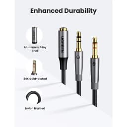 Thumbnail Dây Audio chuyển tai nghe 3.5mm sang 2 đầu Mic và Tai nghe UGREEN AV140 | Đầu cắm mạ vàng chống ăn mòn|Bảo Hành 18 Tháng 2