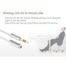 Thumbnail Dây AV nối dài 3.5mm UGREEN AV118 |  Đầu mạ vàng hỗ trợ mic  | Vỏ cáp làm từ nhựa TPE | Bảo hành 18 tháng 1 đổi 1 10592 2
