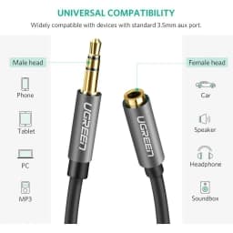 Thumbnail Dây AV nối dài 3.5mm UGREEN AV118 |  Đầu mạ vàng hỗ trợ mic  | Vỏ cáp làm từ nhựa TPE | Bảo hành 18 tháng 1 đổi 1 10592 4