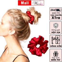Thumbnail Dây buộc tóc lụa WANNABE cột tóc satin scrunchies thời trang làm đẹp tóc siêu xinh cho chị em KT002 3