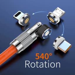 Thumbnail Dây Cáp 3 Trong 1 Pffee 540° 120W 6A USB C 540°Cáp SạC Nhanh LoạI C 66-120W Chuyên DụNg 2