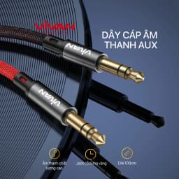 Thumbnail Dây Cáp Âm Thanh AUX Wook AUX01 Cổng Kết Nối 3.5mm Dài 100cm kết nối điện thoại, laptop, máy tính bảng 2