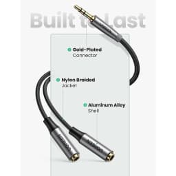 Thumbnail Dây cáp Audio 3.5mm UGREEN AV123 | Chia 1 cổng audio 3.5mm ra 2 cổng 3.5mm | Đầu tiếp xúc mạ vàng 24k |Bảo Hành 18 Tháng 1