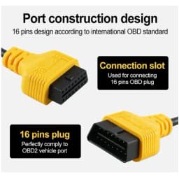 Thumbnail Dây Cáp AUTOOL Mở Rộng OBDII Elm327 16pin Cho Xe Hơi 30cm 3