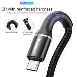 Thumbnail Dây Cáp Baseus 3A Cổng Micro USB Sạc Nhanh Có Đèn LED Phát Sáng Dài 1M Cho Samsung Xiaomi Android 4