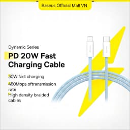Thumbnail Dây Cáp Baseus PD 20W Nối Đầu USB-C Sang Đầu Sạc Nhanh Hỗ Trợ Truyền Dữ Liệu 480Mbps 1