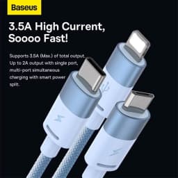 Thumbnail Dây Cáp Sạc Baseus 3 Trong 1 USB Sang Type C Micro 3.5A Cho Samsung A71 Xiaomi 1