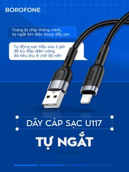 Thumbnail Dây cáp sạc Hoco X89 2.4A 12W  dành cho iphone ipad, cáp H-UPF01-GR bọc dù bên bỉ, dài 1 mét 1
