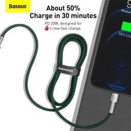 Thumbnail Dây cáp sạc nhanh 20W Baseus từ đầu type C sang đầu phone 20W dây bện cực bền· 2