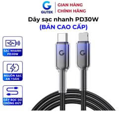 Thumbnail Dây cáp sạc nhanh 30W dây sạc bọc dù chống đứt cho điện thoại – Gutek A24 1