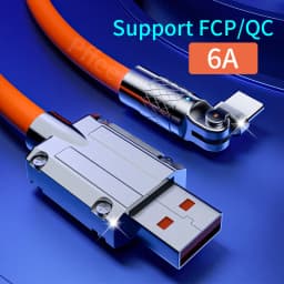 Thumbnail Dây Cáp Sạc Nhanh 6A 120w Type C Micro USB Bằng Silica Gel 100W Dành Cho ip xiaomi huawei sử Dụng 3