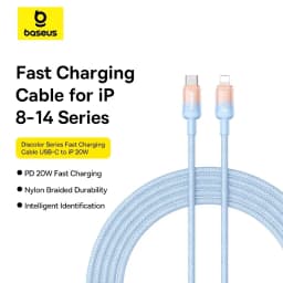 Thumbnail Dây cáp sạc nhanh Baseus Discolor Type C sang iP 20W cho Phone 11 12 13 14 Pro max Cáp truyền dữ liệu chính hãng 1m 2m 1
