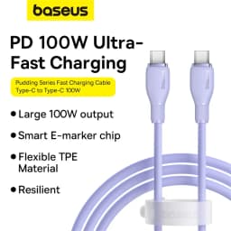 Thumbnail Dây Cáp Sạc Nhanh Baseus USB C Sang Type C PD 100W Cho Laptop iPp15 Samsung S23 Xiaomi 2