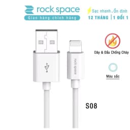 Thumbnail Dây cáp sạc nhanh cho Ip Rockspace S08 độ dài 1m,sạc nhanh,ổn định,không nóng máy bảo hành 12 tháng 1