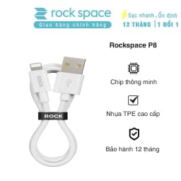 Thumbnail Dây cáp sạc nhanh cho iphone Rockspace P8 độ dài 1m sạc nhanh ổn định không nóng máy BH 12 tháng 1