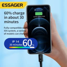 Thumbnail Dây cáp sạc nhanh ESSAGER 27w PD USB c sang L ip Type c thích hợp cho ios 7- IP14 Pro max 30w 4