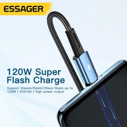 Thumbnail Dây cáp sạc nhanh ESSAGER 6A 67W 120W cho Xiaomi 11Pro 12Pro K50 2
