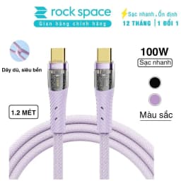 Thumbnail Dây cáp sạc nhanh Rockspace Z21 TypeC to TypeC sạc nhanh 100w chuẩn QC dây dù siêu bền BH 12 tháng 2