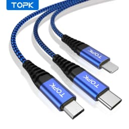 Thumbnail Dây cáp sạc nhanh TOPK AN24 3 trong 1 cổng micro USB Type C 1