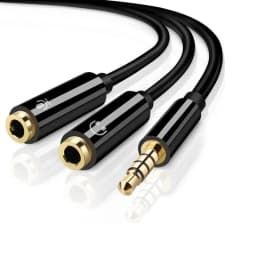 Thumbnail Dây chuyển đổi tai nghe 3.5mm sang 2 cổng 3.5mm cho âm thanh audio và mic Gutek J01 2