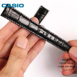 Thumbnail Dây da đồng hồ casio MTP-1192E 18mm đen vân cá sấu 4