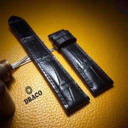 Thumbnail Dây da đồng hồ Draco DDDH01màu đen size 20 -22 [Tặng kèm khóa]chất liệu da bò thật cao cấp dập vân cá sấu- t 1