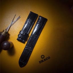 Thumbnail Dây da đồng hồ Draco DDDH01màu đen size 20 -22 [Tặng kèm khóa]chất liệu da bò thật cao cấp dập vân cá sấu- t 2