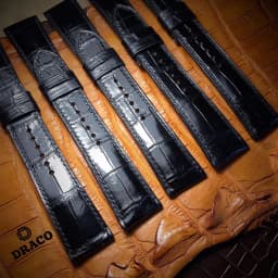 Thumbnail Dây da đồng hồ Draco DDDH01màu đen size 20 -22 [Tặng kèm khóa]chất liệu da bò thật cao cấp dập vân cá sấu- t 3