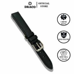 Thumbnail Dây da đòng hồ Draco DDDH03 màu đen - size 14 nữ [Tặng kèm khóa] chấy liệu da bò thật cao cấp 1