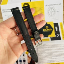 Thumbnail Dây da đòng hồ Draco DDDH03 màu đen - size 14 nữ [Tặng kèm khóa] chấy liệu da bò thật cao cấp 4