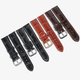 Thumbnail Dây đồng hồ nam da cá sấu đốt tre khâu tay thủ công D103-Bụi Leather size 18mm, 20mm, 22mm, 24mm 2