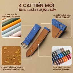 Thumbnail Dây đồng hồ nữ da bò nappa- khâu tay thủ công D101B size 10mm, 12mm, 14mm, 16mm, 18mm-Bụi Leather 3