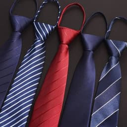 Thumbnail Dây Kéo Nam Cà Vạt Công Sở Phù Dâu Đen Thời Trang Cưới Hàn Quốc Sọc Slacker 's Tie YYX01 2