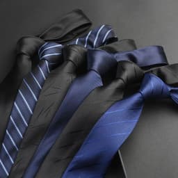 Thumbnail Dây Kéo Nam Cà Vạt Công Sở Phù Dâu Đen Thời Trang Cưới Hàn Quốc Sọc Slacker 's Tie YYX01 4
